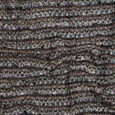 Italian Brown, Yellow and Pink Striped Wool Knit | Mood Fabrics