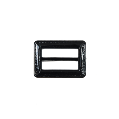 Black Laquered Leather Buckle - 1.5