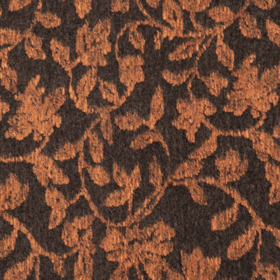 Italian Orange and Brown Floral Chunky Wool Knit | Mood Fabrics