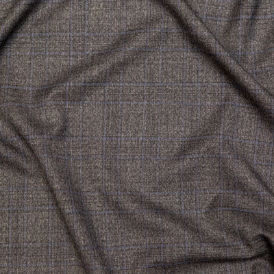 Theory Gray and Blue Plaid Virgin Wool Suiting | Mood Fabrics