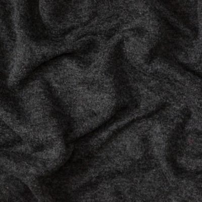 Fuzzy Charcoal Blended Wool Knit | Mood Fabrics