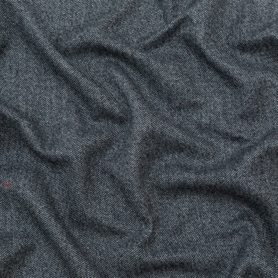 Italian Heathered Black and Gray Double Faced Wool Twill Coating | Mood Fabrics