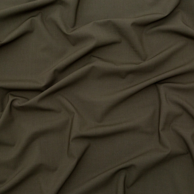 Italian Olive Night Stretch Wool Suiting | Mood Fabrics