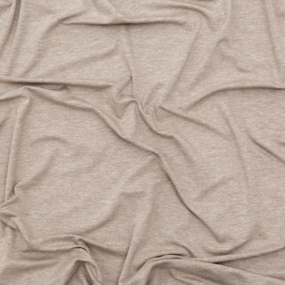 Italian Heathered Beige Stretch Rayon Jersey | Mood Fabrics