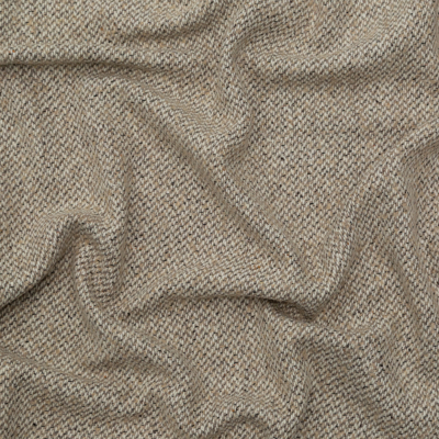 Beige Woolen Wool Tweed Coating | Mood Fabrics