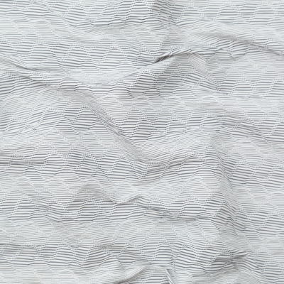 Italian Gray and White Wavy Striped Stretch Novelty Shirting | Mood Fabrics