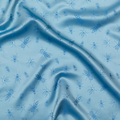 Light Blue and Royal Blue Bi-Color Beetles Jacquard Lining | Mood Fabrics