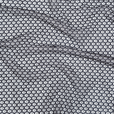 Metallic Gold and Black Geometric Stretch Corded Chantilly Lace | Mood Fabrics