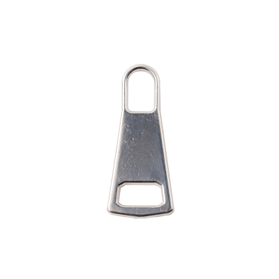Mood Exclusive Italian Large Silver Flat Trapezium Metal Zipper Pull | Mood Fabrics