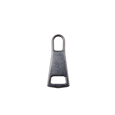 Mood Exclusive Italian Small Gunmetal Flat Trapezium Metal Zipper Pull | Mood Fabrics