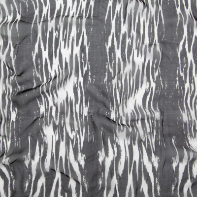 Black and White Abstract Silk Chiffon | Mood Fabrics