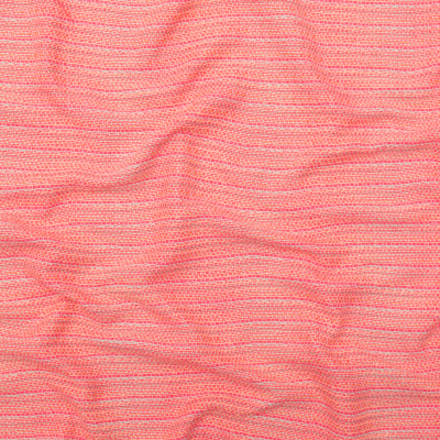 Neon Pink and White Tweed with Metallic Gold Threads | Mood Fabrics