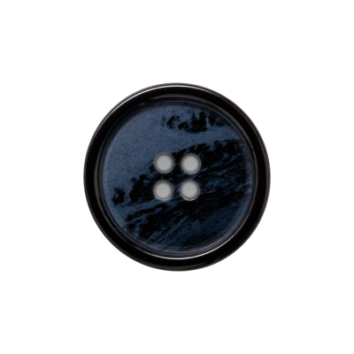 Italian Navy Abtract 4-Hole Plastic Button - 36L/23mm | Mood Fabrics