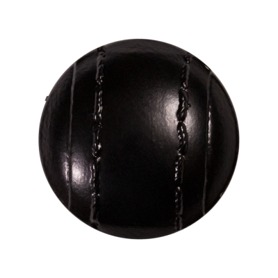 Italian Black Faux Leather Plastic Button - 44L/28mm | Mood Fabrics