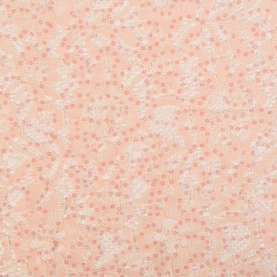 Pink Salt Sequin Floral Lace | Mood Fabrics