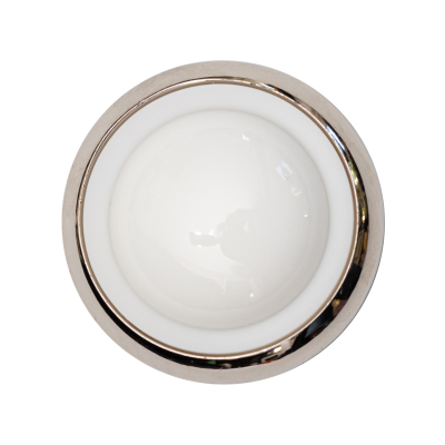 Italian White and Silver Round 2-Piece Shank Back Button - 44L/28mm | Mood Fabrics