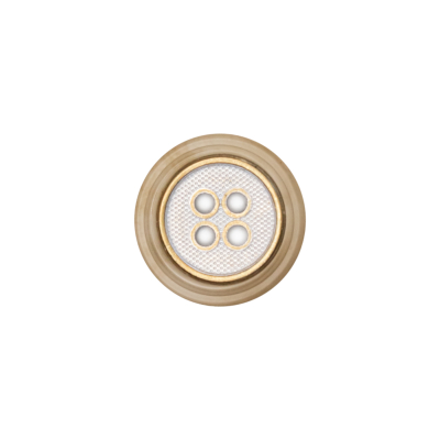 Italian Kelp and Silver Nailshead and Translucent Plastic 4-Hole Button - 24L/15mm | Mood Fabrics