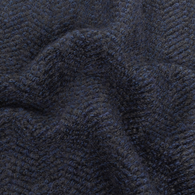 Deep Well and Gray Chevron Chunky Wool Knit | Mood Fabrics