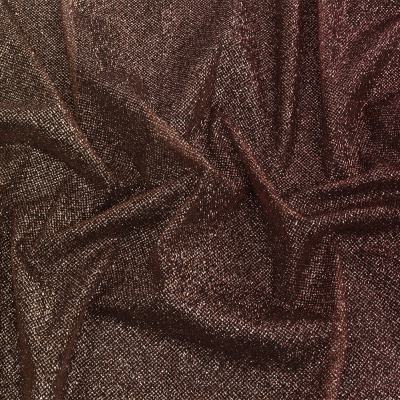 Starlet Luxury Maroon and Gold Ombre Tulle with Metallic Platinum Glitter | Mood Fabrics