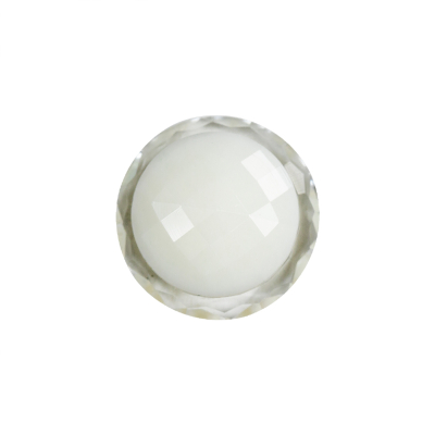 Italian White and Transparent Faceted Shank Back Button - 30L/19mm | Mood Fabrics