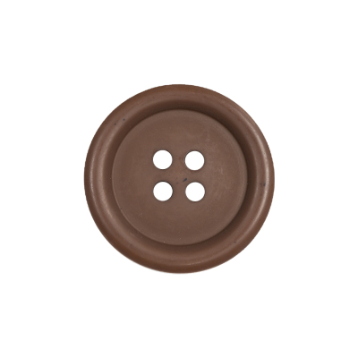 Sepia Ceramic-Look 4-Hole Plastic Button - 36L/23mm | Mood Fabrics