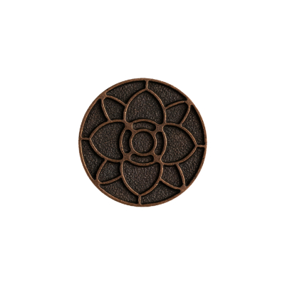 Italian Copper Floral Metal Shank Back Button - 30L/19mm | Mood Fabrics