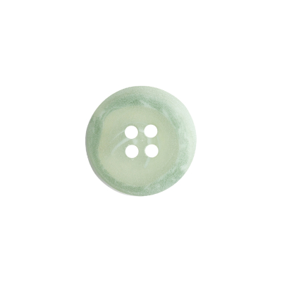Transparent and Peridot Swirl 4-Hole Low Convex Button - 24L/15mm | Mood Fabrics