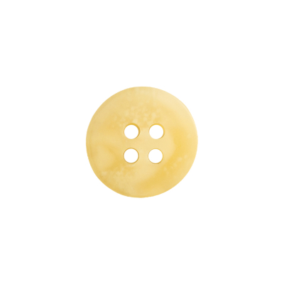 Yellow Translucent Splatter and Swirl 4-Hole Plastic Saucer Button - 24L/15mm | Mood Fabrics
