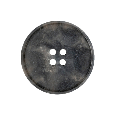Raven Translucent Splatter and Swirl 4-Hole Plastic Saucer Button - 40L/25.5mm | Mood Fabrics
