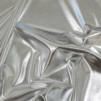 Metallic Silver Lightweight Faux Leather | Mood Fabrics