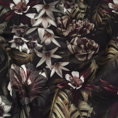 Ravello Shadow Lilies Mercerized Organic Egyptian Cotton Shirting | Mood Fabrics