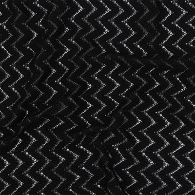 Black Zig Zag Crochet Lace with Finished Edges | Mood Fabrics
