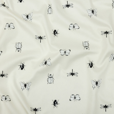 Mood Exclusive Vanilla Ice Porchlight Entomology Stretch Cotton Sateen | Mood Fabrics