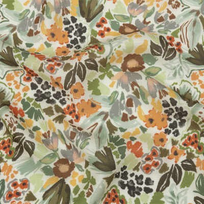 Mood Exclusive Orange Morisot Viscose and Linen Twill | Mood Fabrics