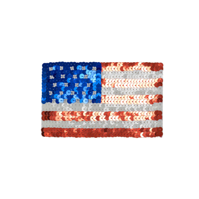 Vintage Small American Flag Beaded and Sequins Applique | Mood Fabrics