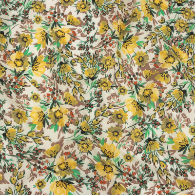 Mood Exclusive Yellow Whimsical Woods Cotton Poplin | Mood Fabrics