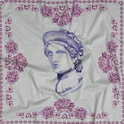 Mood Exclusive Mint Busts of Antiquity Stretch Cotton Poplin | Mood Fabrics
