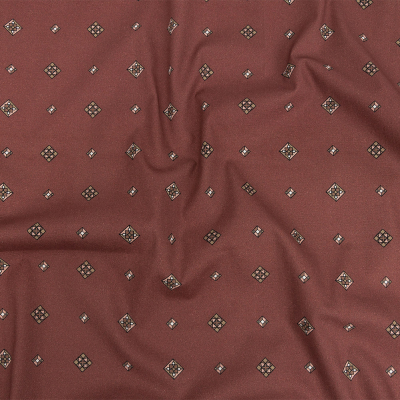 Mood Exclusive Rust Geometric Gems Stretch Cotton Poplin | Mood Fabrics