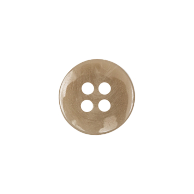 Buttermilk Beige 4-Hole Low Convex Top Plastic Button - 24L/15mm | Mood Fabrics