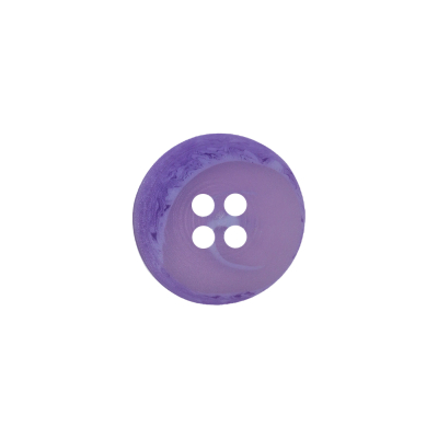 Transparent and Lilac Swirl 4-Hole Low Convex Top Button - 24L/15mm | Mood Fabrics