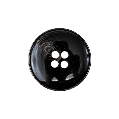 Black and Gray Swirl Gunmetal 4-Hole Set-in Button - 36L/23mm | Mood Fabrics