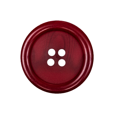 Crisp Red Tire Shaped Rim 4-Hole Plastic Button - 40L/25.5mm | Mood Fabrics