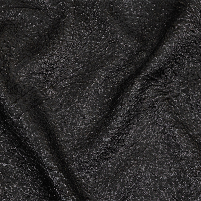Metallic Black Fanning Leaf Veins Luxury Brocade | Mood Fabrics
