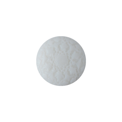 White Floral Embossed Shank Back Plastic Button - 25L/16mm | Mood Fabrics