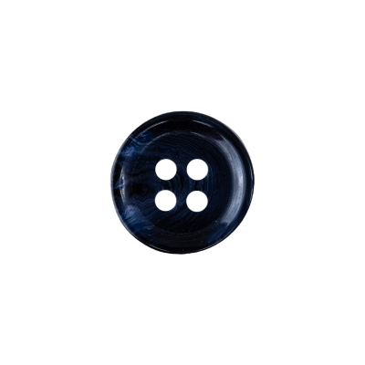 Midnight Navy and Black Swirl 4-Hole Plastic Shirt Button - 24L/15mm | Mood Fabrics