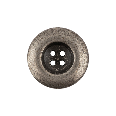 Italian Silver Oxidized Deep Well 4-Hole Button - 36L/23mm | Mood Fabrics