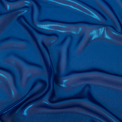 Metallic Magnetic Blue Liquid Sheen Polyester Chiffon | Mood Fabrics