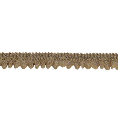 Desert Beige Ruffled Stretch Lace Trimming - 0.625