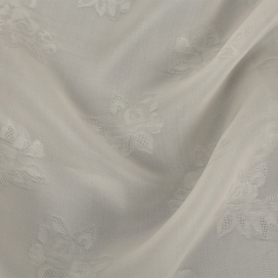 Carolina Herrera Antique White Floral Silk Gazar | Mood Fabrics