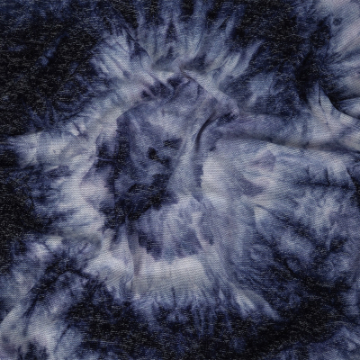 Navy Cirrus Clouds Tie Dye Sweater Knit | Mood Fabrics